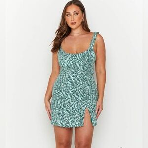 Beginning Boutique Rihanna Mini Dress Green Ditsy Floral Size 10